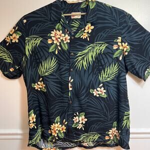 Hilo Hattie Hawaiian Original Made in Hawaii Aloha Shirt 3X Tropical Floral Palm